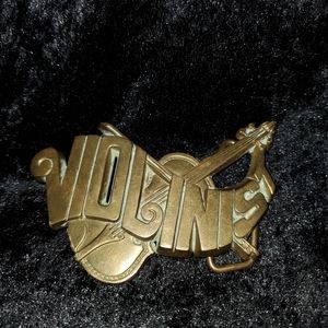 Violins Symphony Orchestra Brass Belt Buckle Vintage Antique